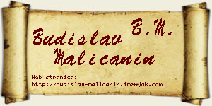 Budislav Malićanin vizit kartica